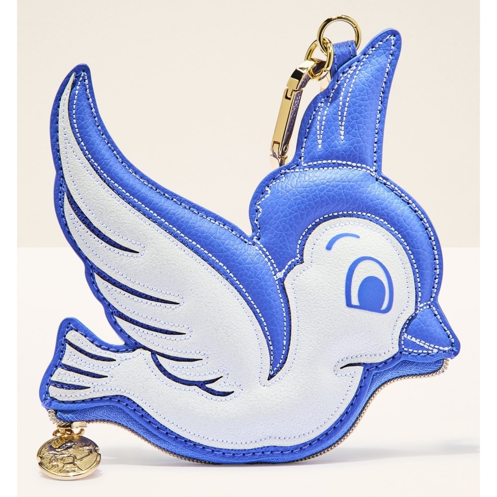 Disney Princess Snow White Cute Blue Songbird Bird Coin Purse Mini Bag NEW Rare